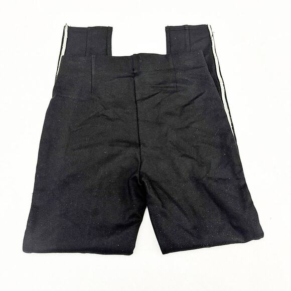 Zara Diamond Adorned Legging Pants Black Tuxedo Stripe Metallic Size M - Picture 5 of 9